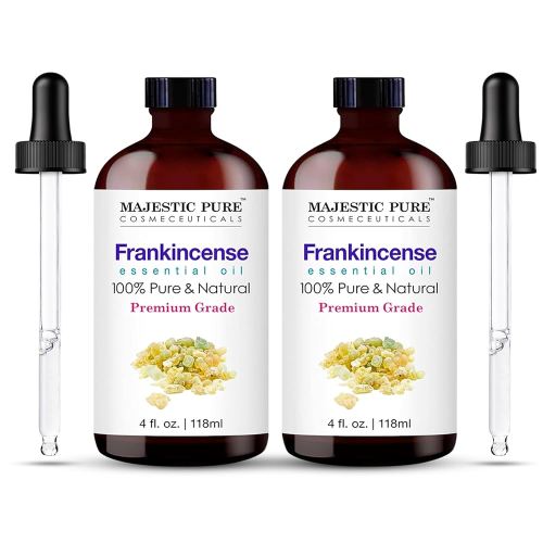 Majestic Pure Frankincense Essential Oil with Glass Dropper -4 Fl Oz Pack of 2-100% Pure and Natural - Premium Grade Essential Oils for Diffuser, Aromatherapy, Soap and Candle Making