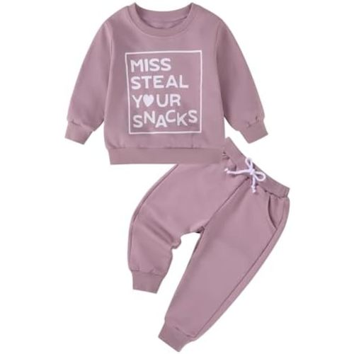 Toddler Baby Girl Clothes Fall Outfits Long Sleeve Sweatshirt Tops Pants Set for Girls 6 9 12 18 24 Months 2T 3T 4T