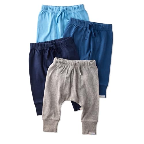 Butterblu Jordan 4-Pack Jogger Pants 100% Cotton Bottoms | GOTS Certified Organic Cotton for Baby, Toddler Girls, Boys, Unisex, Machine Washable, Made to Match Colors
