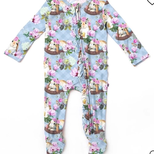 Sweet Egg-Scape Ruffle Footie