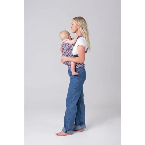Mabē Monarch Ergonomic Baby Carrier – Premium Cotton Soft Structured Newborn to Toddler Carrier with Hip-Healthy Design, 3 Carry Positions (7-35lbs), Lightweight & Breathable, (Violet Wings)
