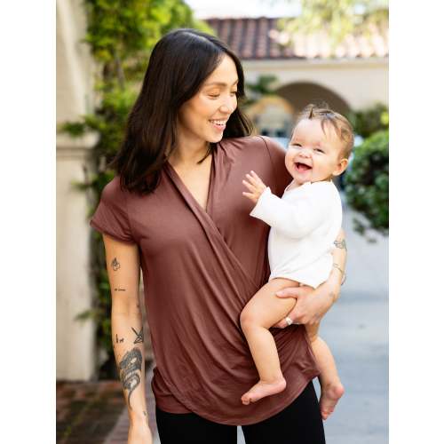 Bamboo Draped Nursing Top | Redwood – Kindred Bravely