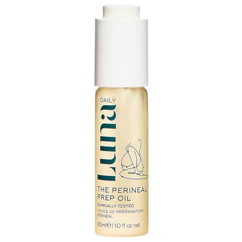 Luna Daily Birth Prep Massage Oil for Pregnancy | Perineal Skin Prep with Jojoba, Vitamin E & Rosehip | Hydrating, Firming & Moisturizing | Gentle Massage for Birth Recovery & Stretch Support, 30ml