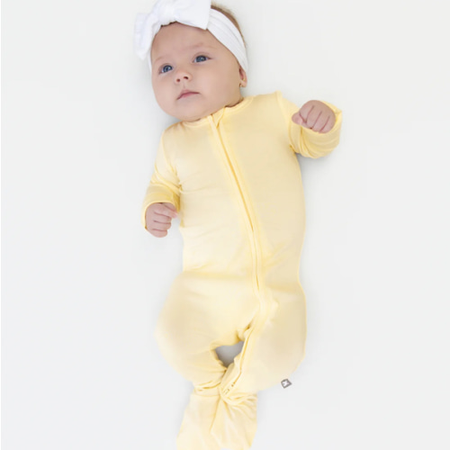 Bumbunny Baby | Zip Footie in Pale Yellow