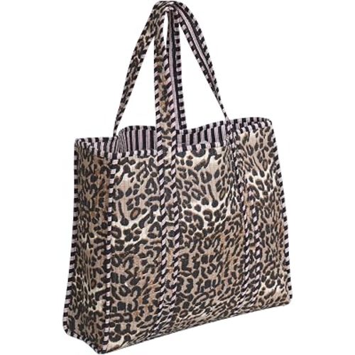 LKGSM RUGS Cotton Tiger Block Print Tote Bag, Indian Handmade Shopping Shoulder Bag, Unisex Market Daily Use