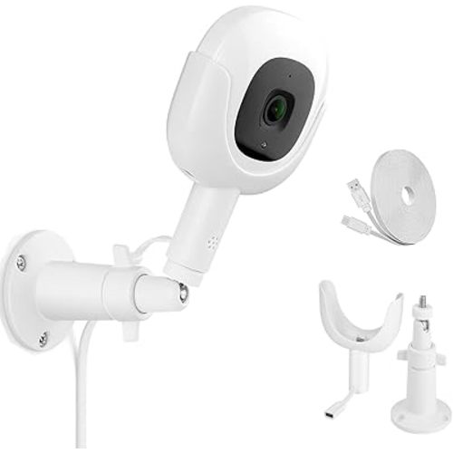 Wall Mount for Nanit Pro Baby Monitor, Adjustable Baby Monitor Charger Mount with Type-C Charging Port and 10FT Power Cable, Prevent Nanit Pro Cam from Falling Off (Camera not Included)