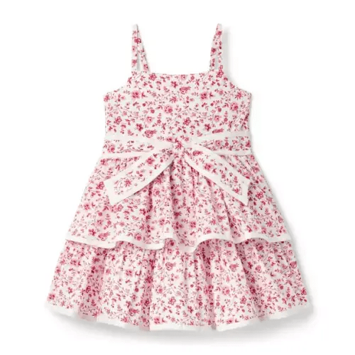 Girl Raspberry Ditsy Floral The Ditsy Floral Tiered Dress by Janie and Jack