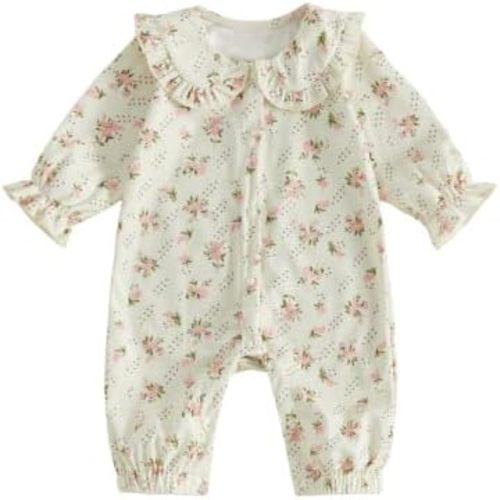 Baby Girl Fall Winter Clothes Floral Romper Infant Bodysuit 0-18M