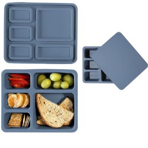 Austin Baby Co Leak-proof Silicone Bento Box - Solid Newport Blue
