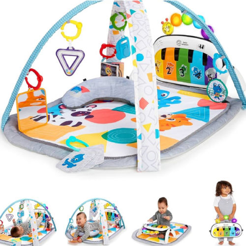 Baby Einstein 4-in-1 Kickin' Tunes Music and Language Play Gym and Piano Tummy Time Activity Mat