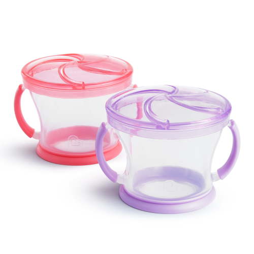Munchkin Snack Catcher Snack Container Cup, Pink/Purple, 2 Pack