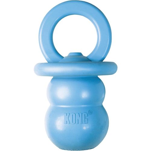 KONG Puppy Binkie - Pacifier Dog Toy for Puppies - Stuffable Treat Chew Toy for Treats - Durable Natural Rubber for Teething Puppy - for Small Puppies - Blue