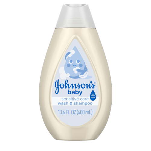 Johnson's Sensitive Care Baby Wash & Shampoo, Light Scent, 13.6 fl. oz