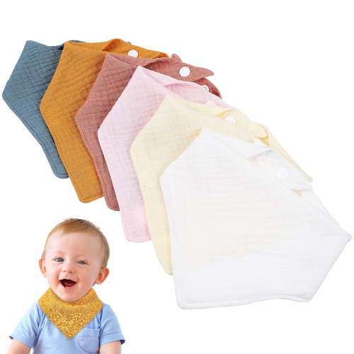 6 Pcs Baby Bandanas Dribble Bibs Drool Bibs Baby Teething Bibs for Unisex Newborn Infants