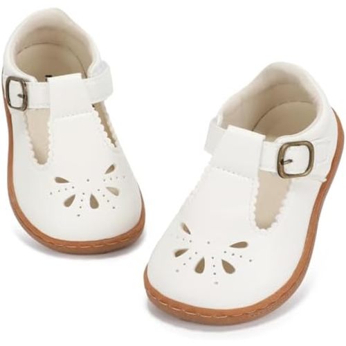 Toddler Girl Mary Jane Dress Shoes Wide Flats for Girls Wedding Party Church Princess Shoe