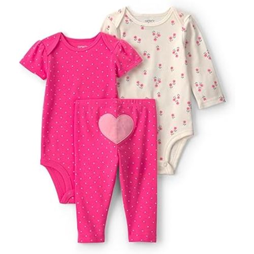 Carter's Baby Girls' 3-piece Bodysuit Pant Sets