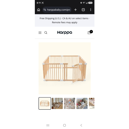 HARPPA Wooden Baby Gate Playpen | Non-Toxic Foldable DIY Adjustable Play Yard for Infants & Toddlers – Natural Finish Baby Fence for Small & Large Spaces