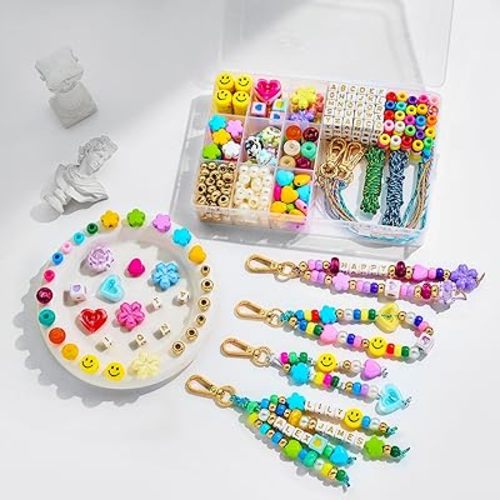 RepaTime 421PCS Acrylic Bead DIY Keychain Making Kit for Women