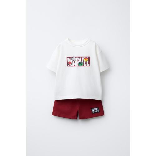 THE AVENGERS © MARVEL T-SHIRT AND BERMUDA JOGGING SET - White / Red | ZARA United States