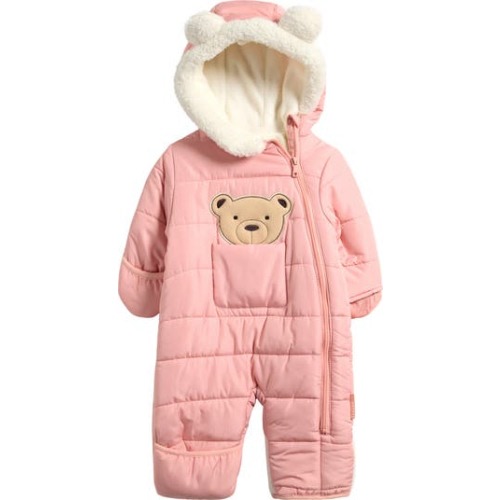 Faux Fur Trim Quilted Bear Pram