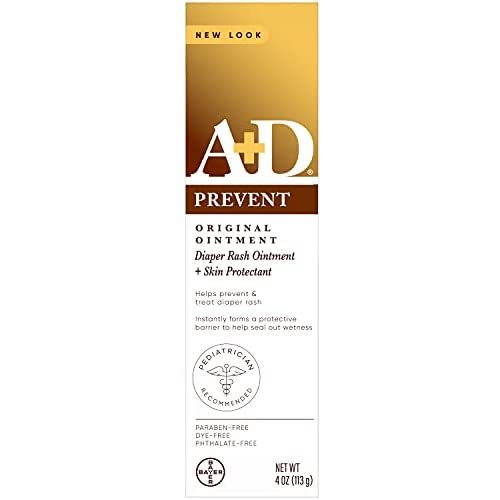 A+D Original Diaper Rash Ointment, Baby Skin Protectant With Lanolin and Petrolatum, Seals Out Wetness, Helps Prevent Diaper Rash, 4 Ounce Tube, Packaging May Vary (Pack of 3)
