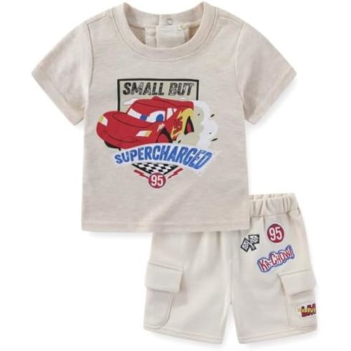 Disney Cars Lightning McQueen Baby Boys Short Sleeve T-Shirt and Shorts Set for Infant