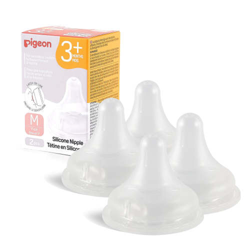 Silicone Nipple (M), 3+ Months – Pigeon
