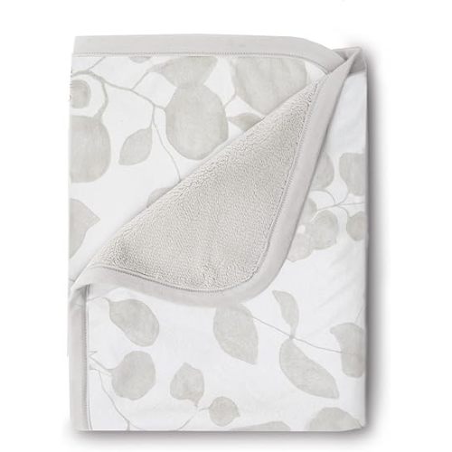 Oilo Baby Blanket, Luxury Soft Plush Backing & 100% Turkish Cotton Jersey Print, Double Layered, 30" x 40", Rolled Jersey Edge Trim, Machine Washable, Perfect for Infant or Toddlers, Beige Leaf