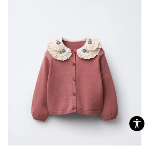 DOUBLE COLLAR KNIT CARDIGAN - Mid-pink | ZARA United States