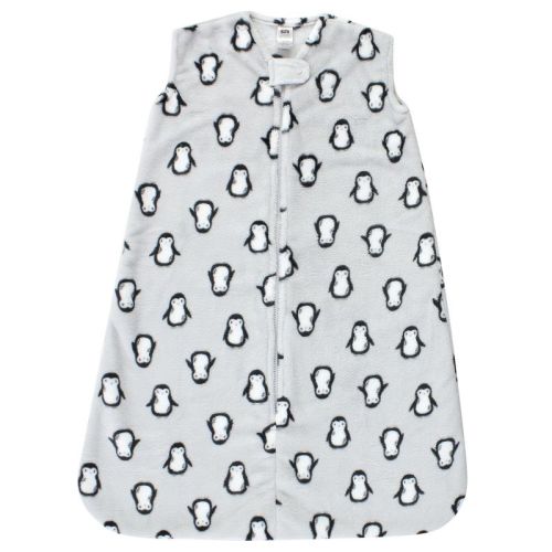 Hudson Baby Plush Sleeveless Sleeping Bag, Sack, Blanket, Gray Penguin, 6-12M