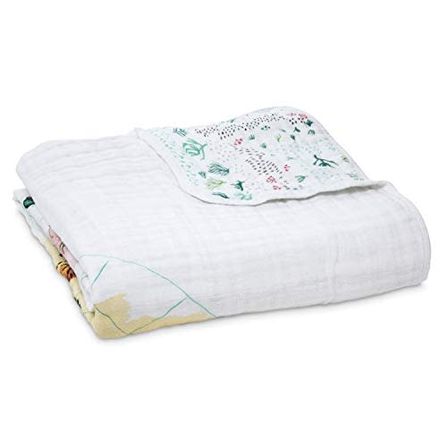aden + anais 100% Cotton Muslin Baby Blanket Crib Bedding for Newborn Baby and Toddler, Nursery Blanket for Boys and Girls, Baby Registry and Shower Gift - Around The World