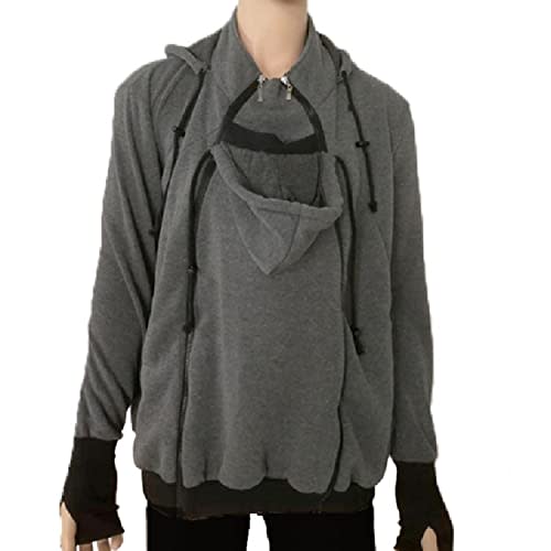 amropi Mens Kangaroo Jacket for Dad and Baby Carrier Hoodie Pullover Sweatshirt