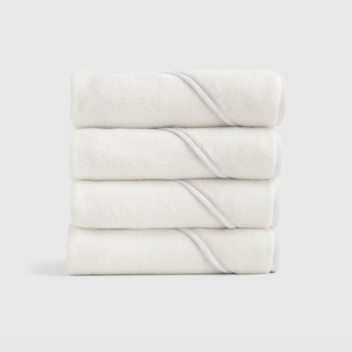 Organic Turkish Cotton Baby Hooded Towel Set 4-Pack in White