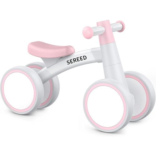 SEREED Baby Balance Bike for 1 Year Old Boys Girls 12-24 Month Toddler Balance Bike, 4 Wheels Toddler First Bike, First Birthday Gifts