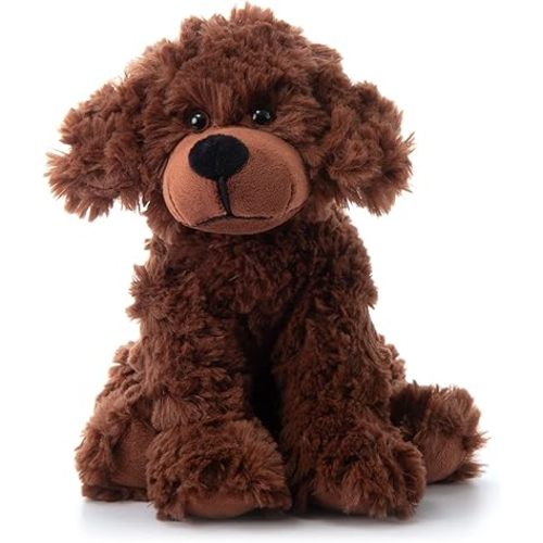 The Petting Zoo Scruffy Dog Stuffed Animal, Gifts for Kids, Chocolate Brown Dog Plush Toy 10 Inches