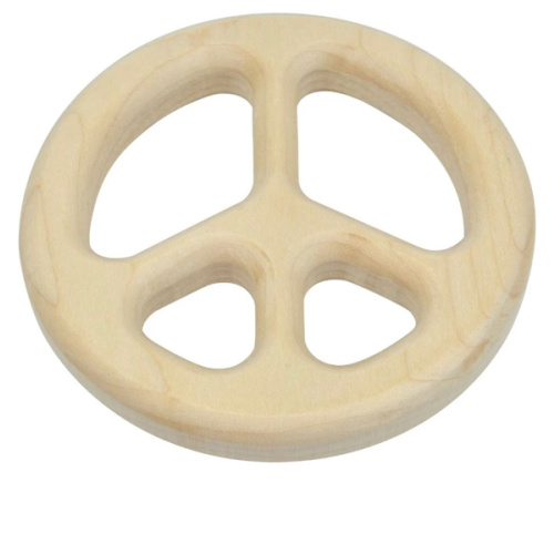 Wooden Peace Sign Baby Teether