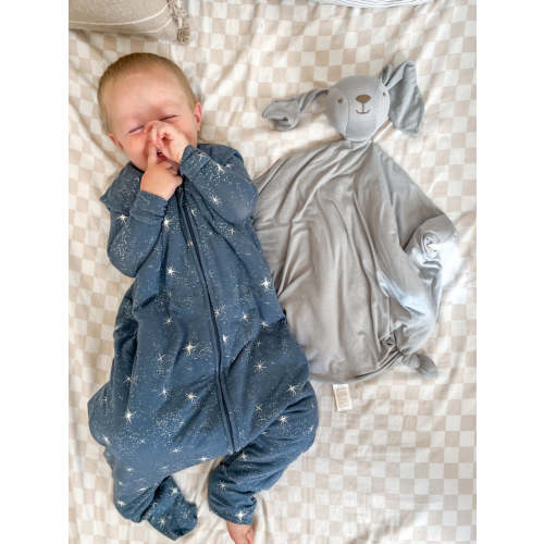 Imagine Navy Blue 1.0 TOG Bamboo Viscose Footie Sleep Sack | günamüna