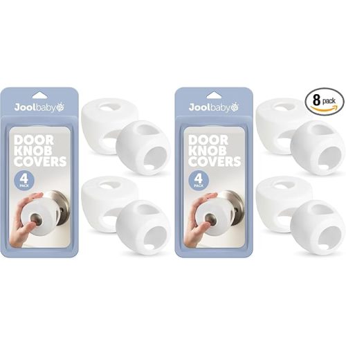 Jool Baby Door Knob Covers (8 Pack) Child Safety Cover - Child Proof Doors