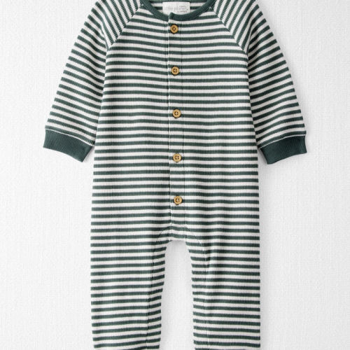 Green Stripes Baby Organic Cotton Waffle Knit Jumpsuit in Stripes | Carter’s Oshkosh Canada