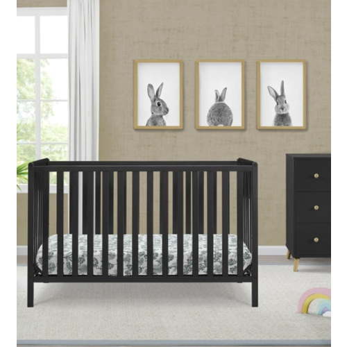 Delta Children Heartland 4-in-1 Convertible Crib - Greenguard Gold Certified, Black