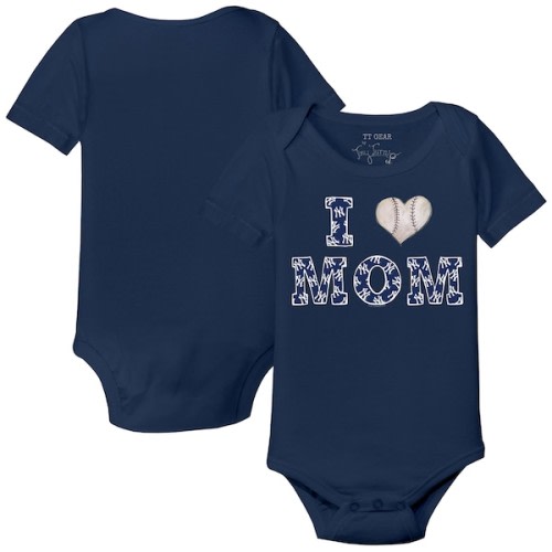 Infant New York Yankees Tiny Turnip Navy I Love Mom Bodysuit