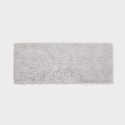 24"x60" Spa Plush Bath Rug Light Gray - Threshold™: Machine Washable, Tufted Polyester, Latex Backing