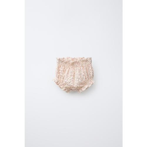 TEXTURED FLORAL BOTTOMS - Ecru | 3 to 6 months