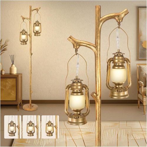 Scenekoy 68" High Farmhouse Rustic Country Cottage Floor Lamp Tree Trunk Faux Wood Column Dark Bronze Wicker Drum Shade Decor for Living Room Bedroom Reading Room