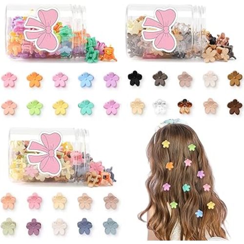 150 pcs Mini Flower Hair Clips Colorful Small Hair Clips Mini Claw Clips Cute Hair Accessories for Women Girls Kids Teens