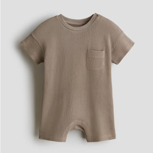 WAFFLED COTTON ROMPER SUIT