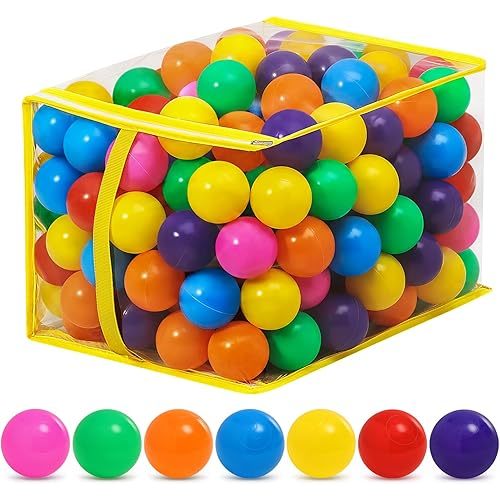Ball Pit Balls for Toddlers: 50 100 200 Colorful Non-Toxic Balls with BPA-Free, Phthalate-Free, Crush-Resistant Polyethylene Plastic, 2.2 Inches, Perfect Toy for Boys and Girls Play