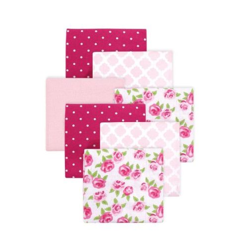 Luvable Friends Hudson Baby Flannel Receiving Blankets 7pk, Blushing Rose