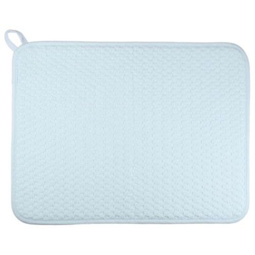 Unique Bargains Solid Color Dish Drying Mat Blue 19.69"x14.96"