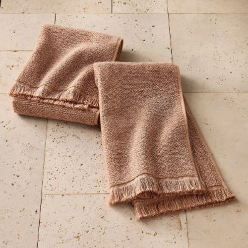 2pk Organic Texture Hand Towel Clay - Casaluna™